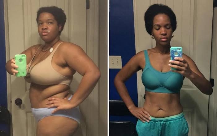 Side by side personal fitness comparison supplied as an illustration